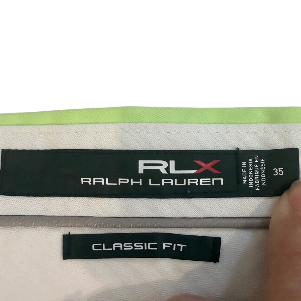 RLX Ralph Lauren Mens Classic Fit Golf Shorts Neon Lime Green Sz 35 Performance - Picture 4 of 6